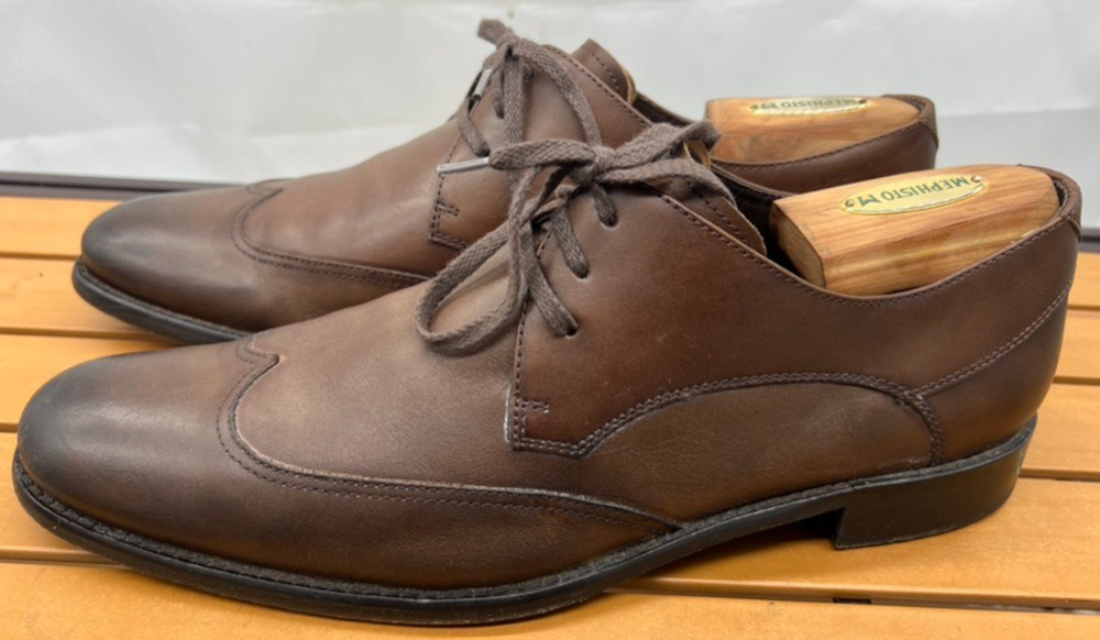 John Varvatos USA Men's Brown Leather Wingtip Derby Dress Shoes Size 9.5